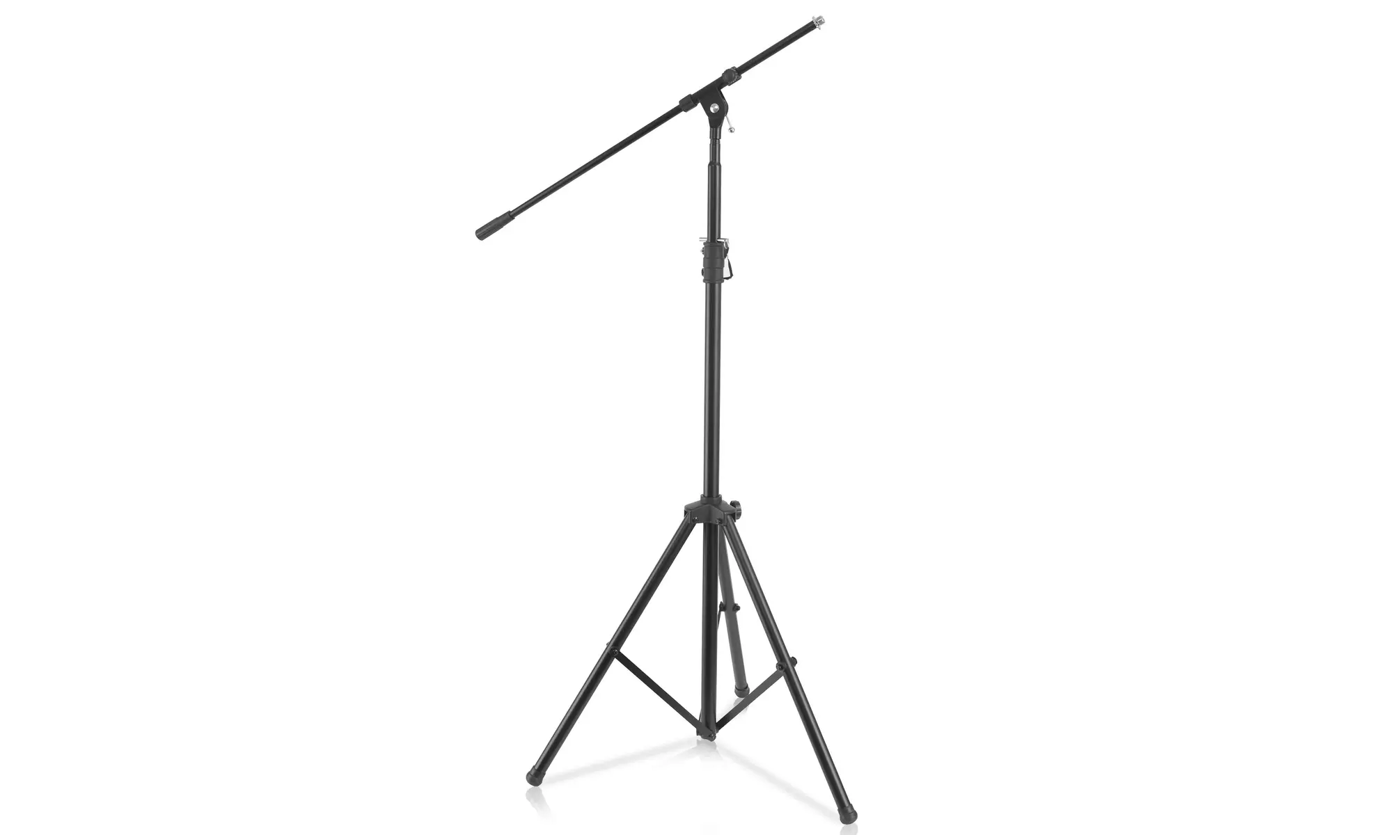 Heavy-duty tripod boom microphone mic stand, height adjustable, boom extendable - Primary Image