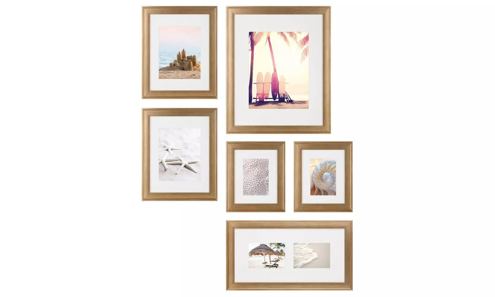 Threshold 6 Pack Photo Frame Set Brass Finish - Primary Image