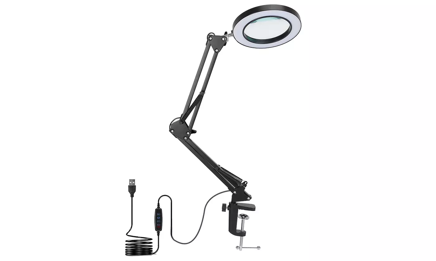 iMounTEK 2-In-1 72-LED Magnifier Lamp 8x Magnifying Glass w/ Light Swing Arm - Second Medium
