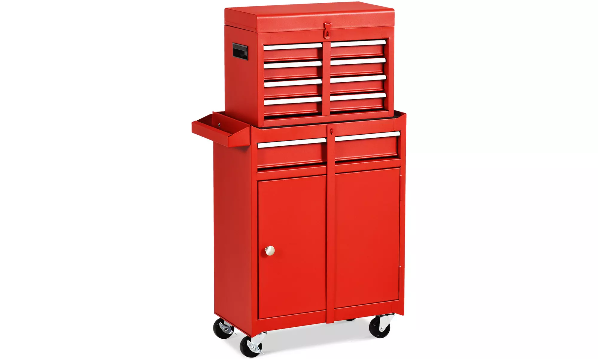 2 in 1 Tool Chest & Cabinet with Sliding Drawers Rolling Garage Organizer - Primary Image