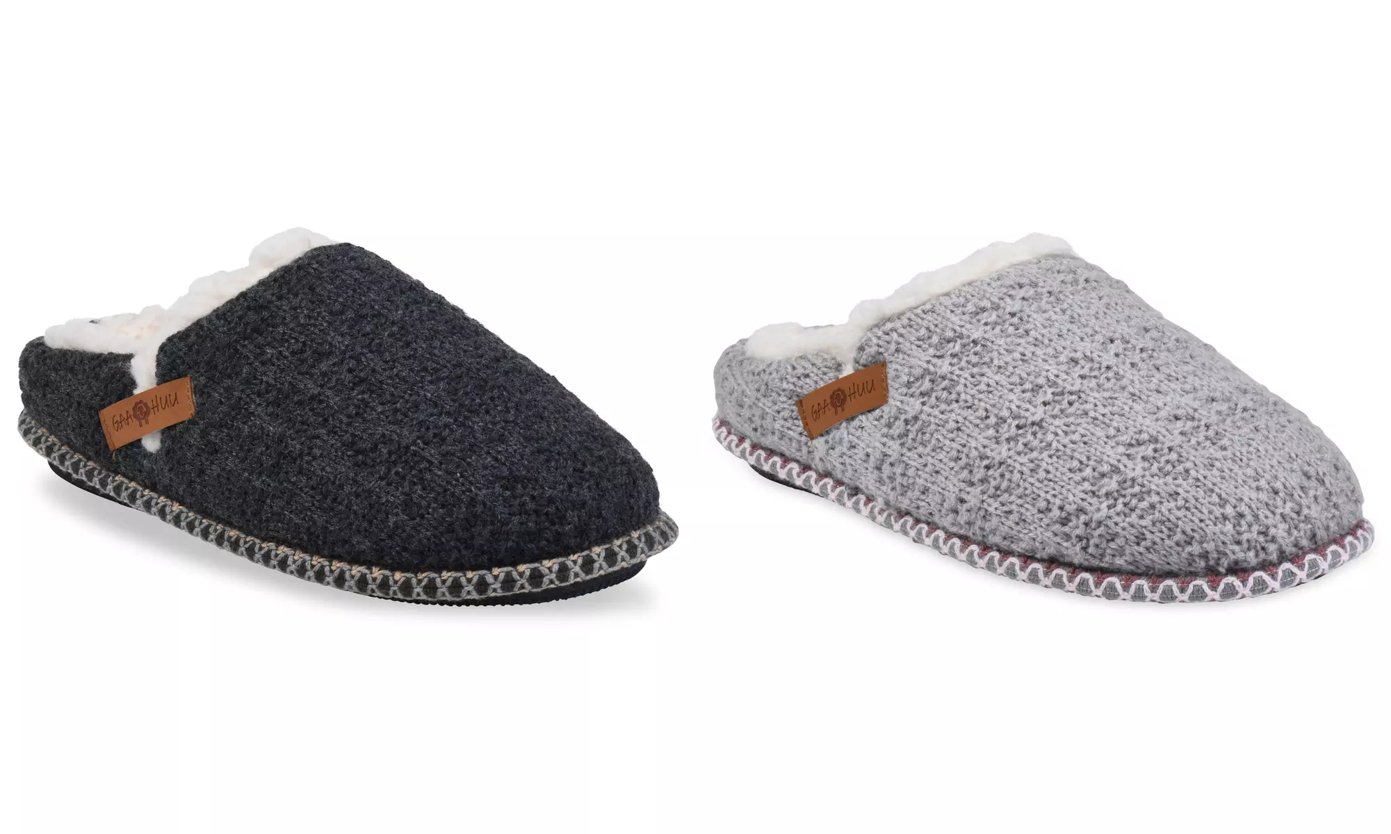Gaahuu Women's Knit Clog Slipper with Faux Fur Lining and Memory Foam - Primary Image