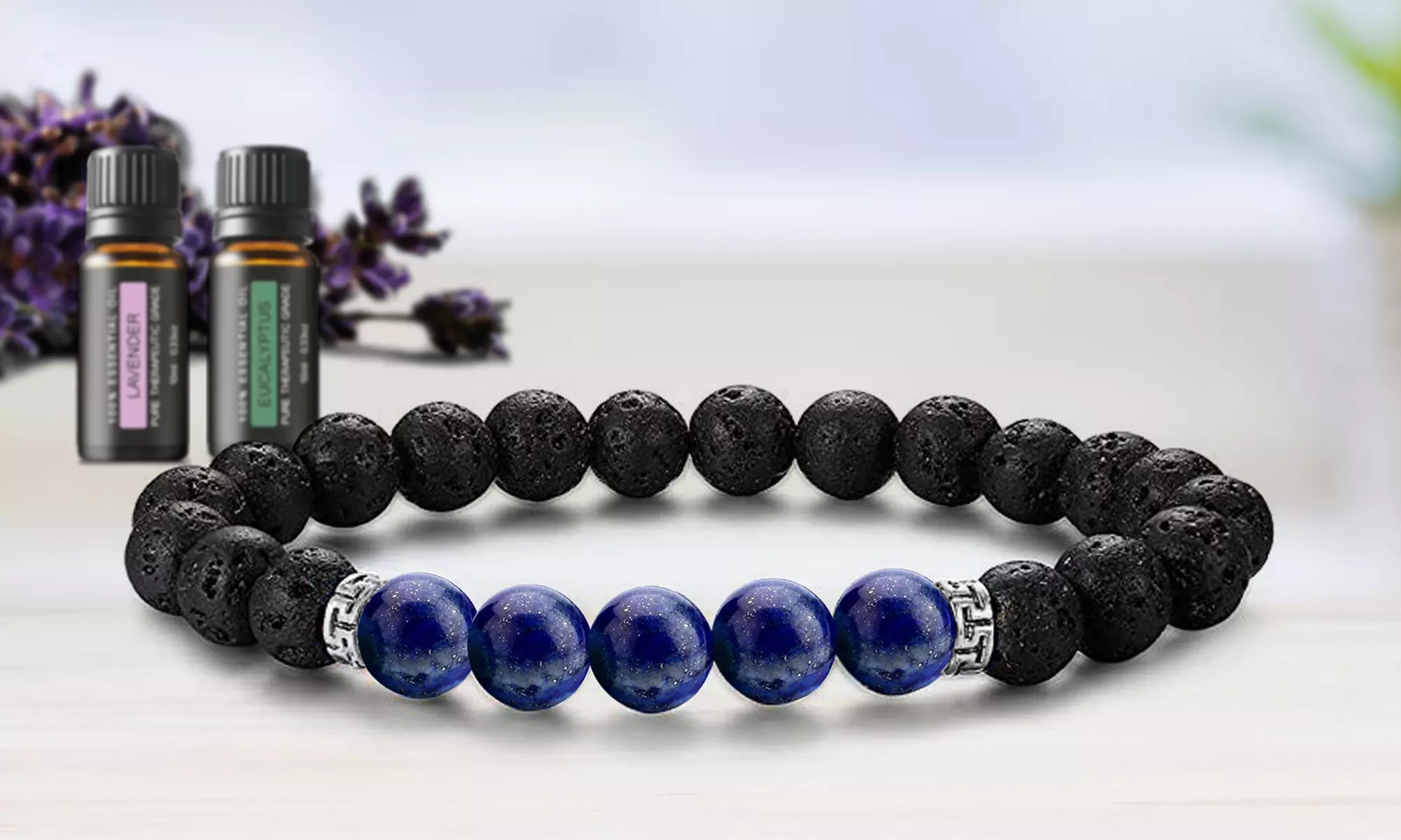 Natural Agate Diffuser Bracelet with Optional Essential Oils