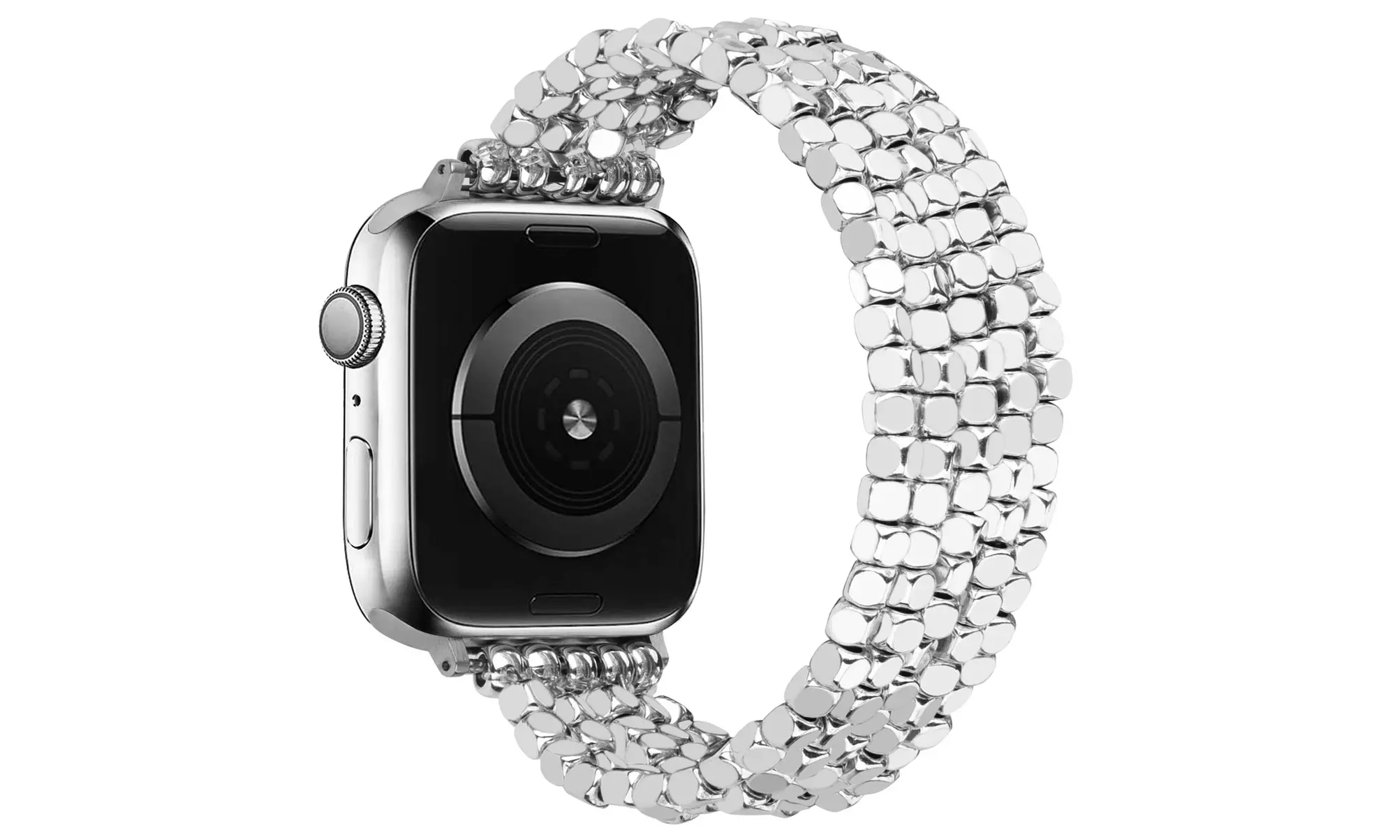 Polished Beaded Stretch Elastic Apple Watch Band All Series - Second Medium