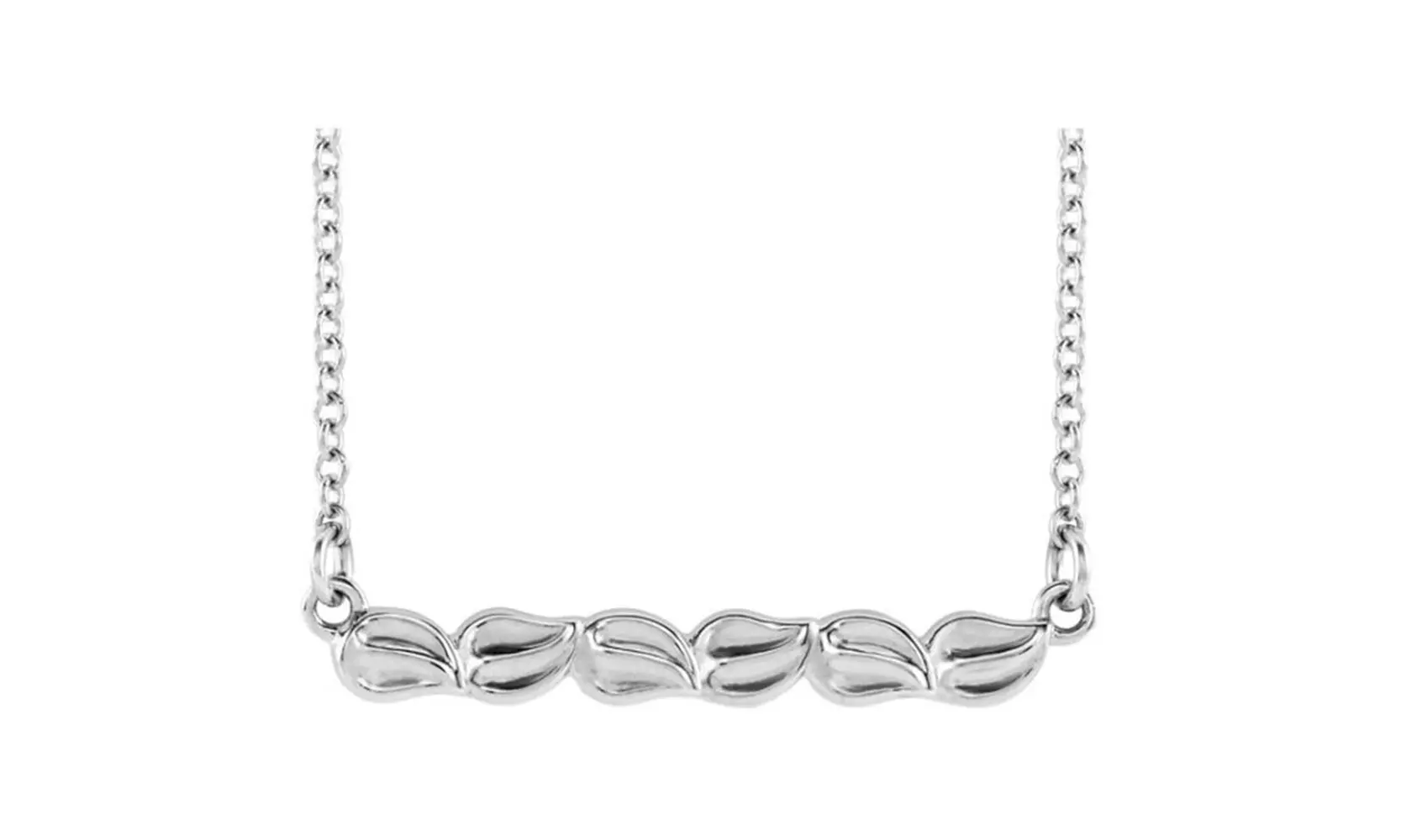 Sterling Silver Leaf Bar Necklace - Primary Image