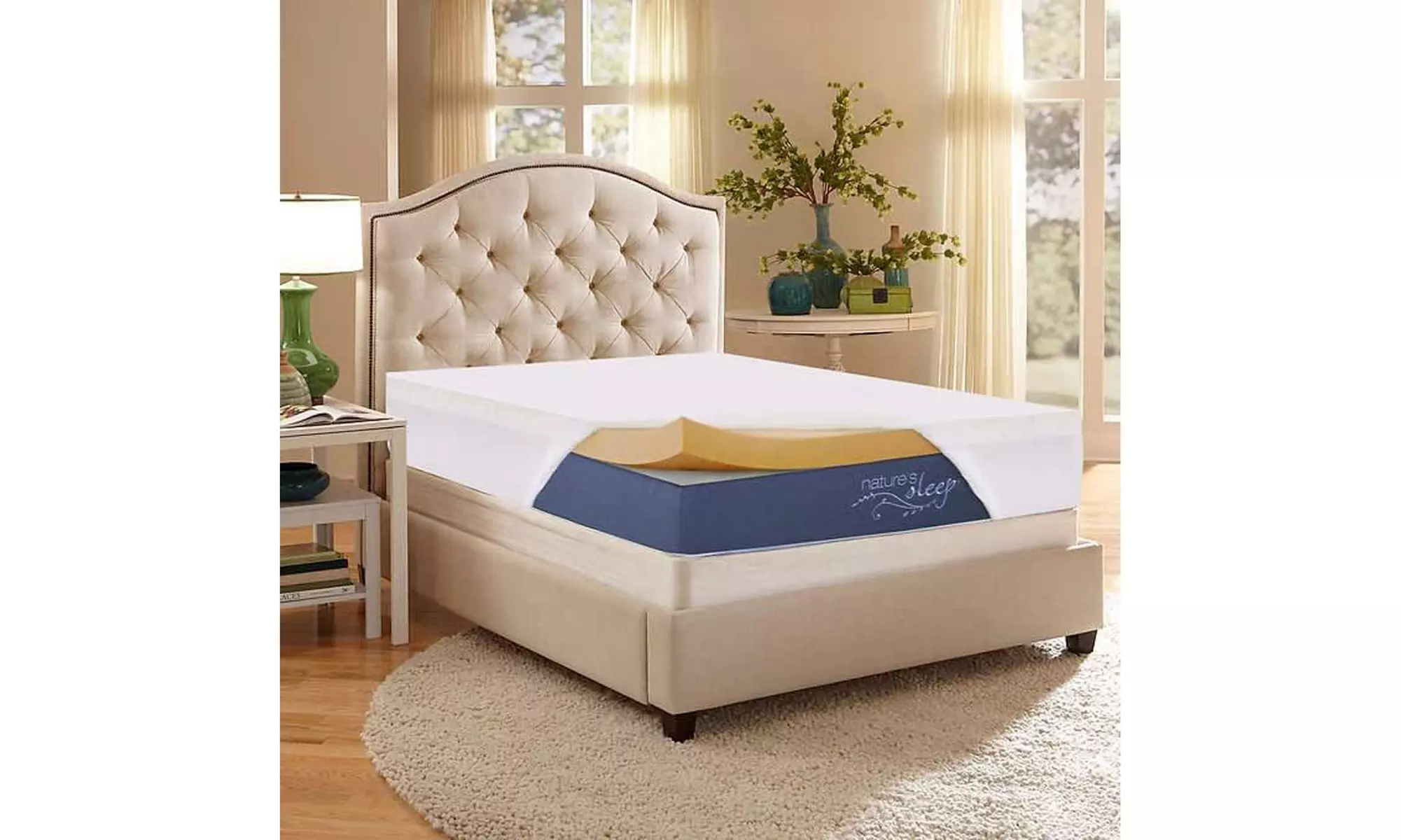 Nature's Sleep Copper Infused 3in Gel Memory Foam Mattress Topper with Cover - Primary Image