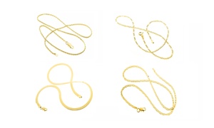 18K Yellow Gold Plated Sterling Silver Chains Made in Italy (Multiple Styles)