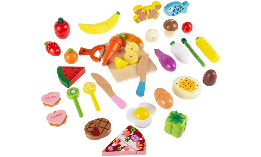 Hey! Play! Wooden Magnetic Pretend Play Food Set | Groupon