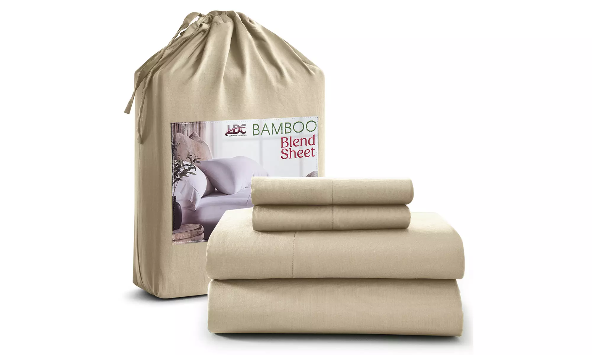 Lux Decor Luxurious Bamboo 4PC Bed Sheet Set Deep Pocket Super Soft Cool Bedding