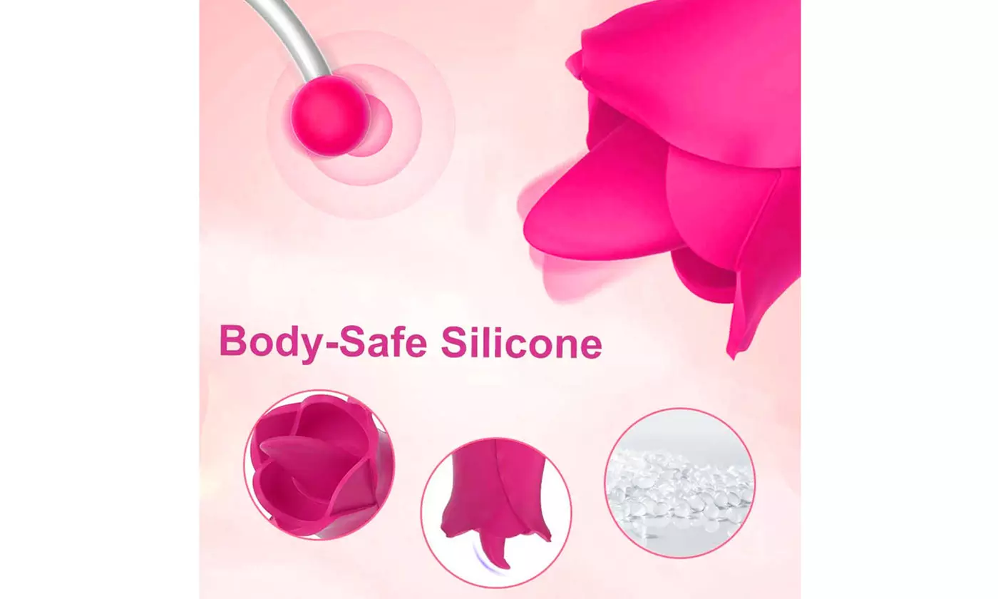 2 in 1 Licking G-Spot Clitoral Vibrator Tongue Stimulator Nipple Massager 