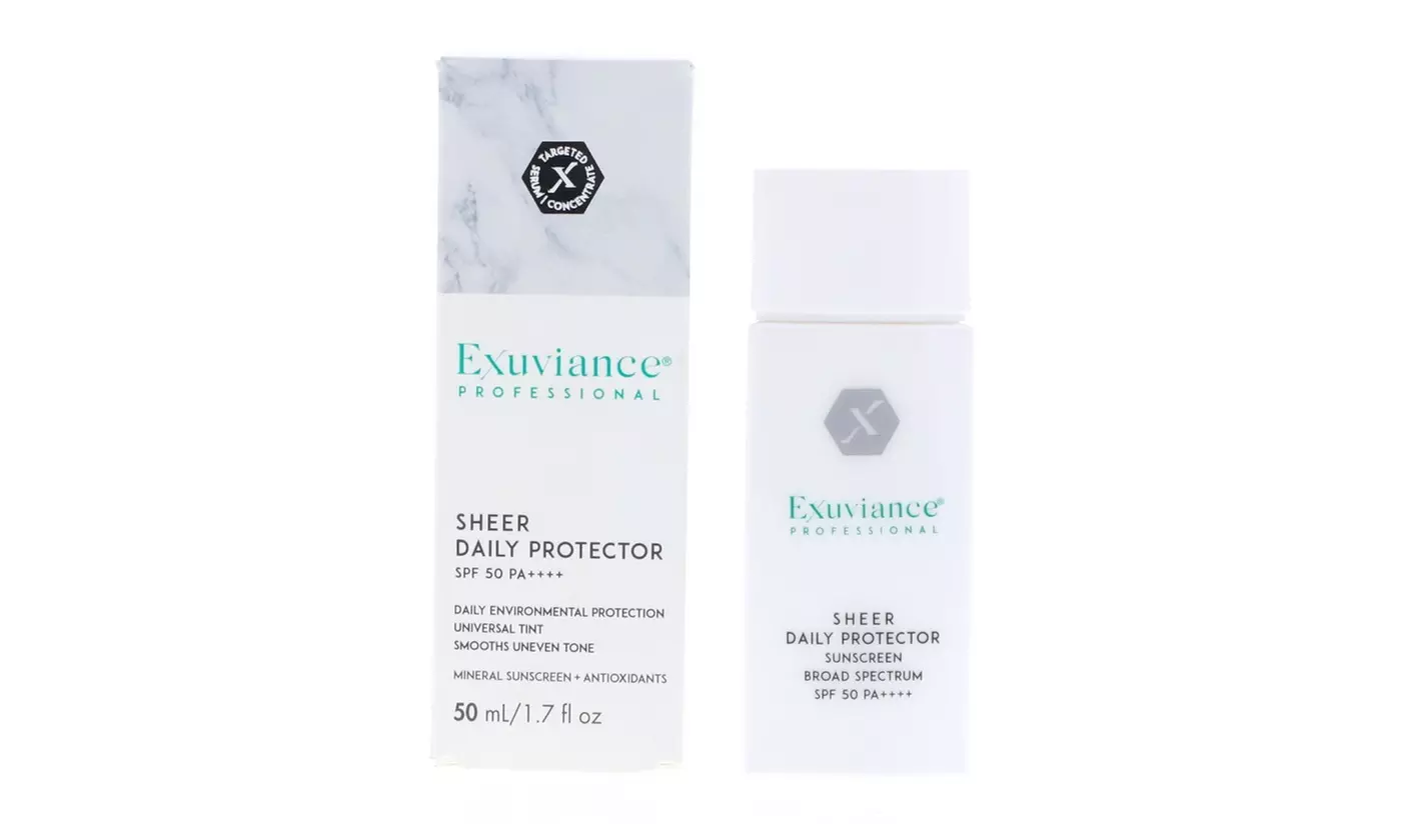 Exuviance Sheer Daily Protector SPF 50, 1.7 oz (New Packaging) - Second Medium