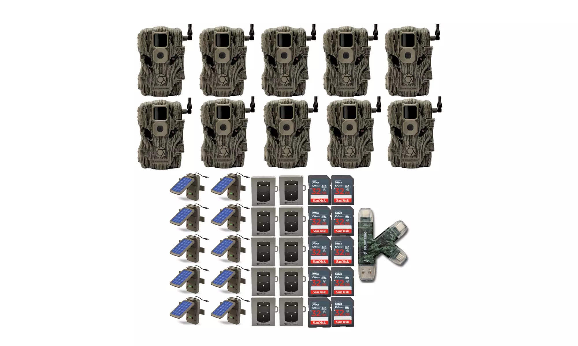 Stealth Cam Fusion X 26MP Trail Camera (10-Pack) with Solar Power Panel Bundle - Primary Image