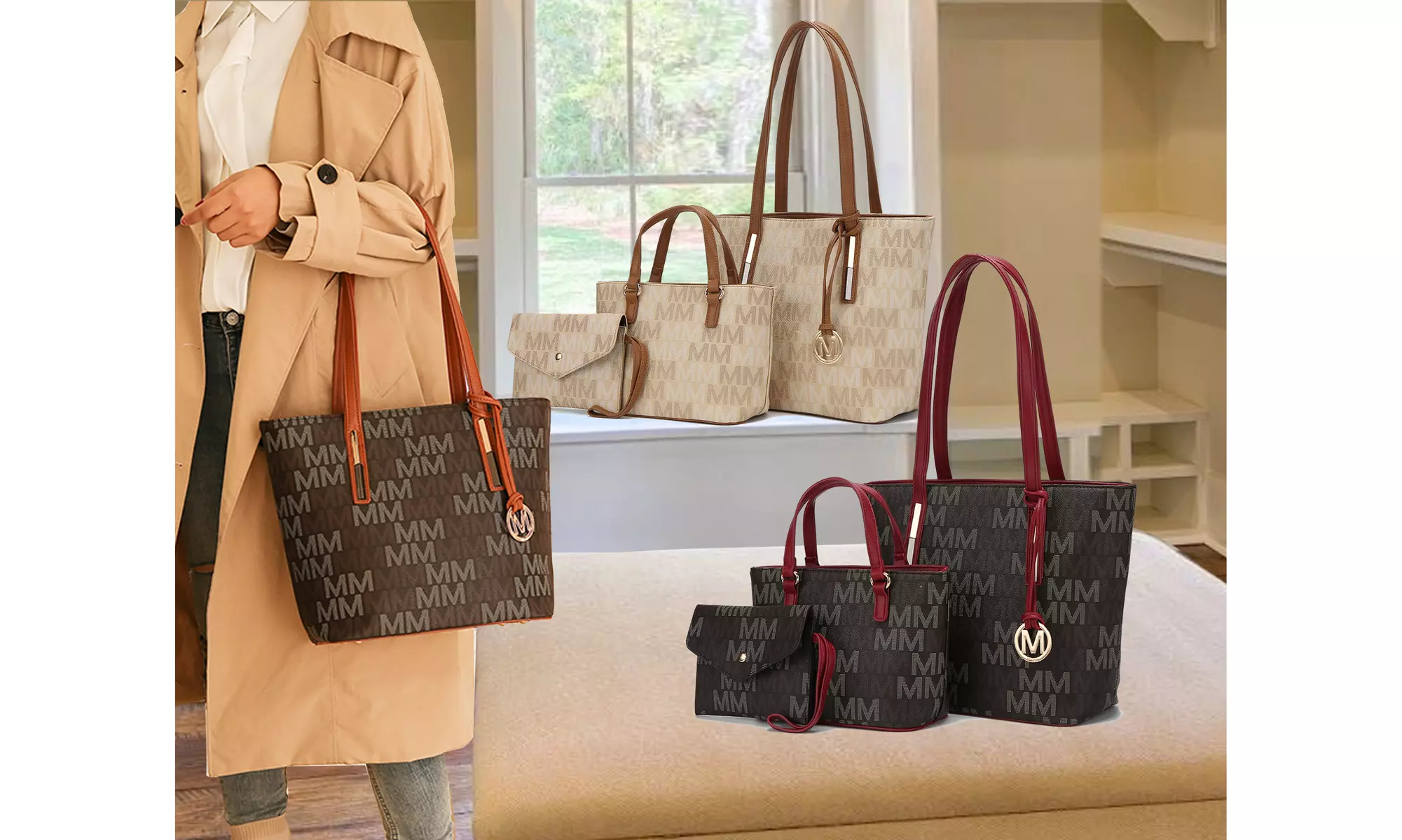 MKF Aylet 3-Piece Tote, Mini and Pouch Handbag Set - Primary Image