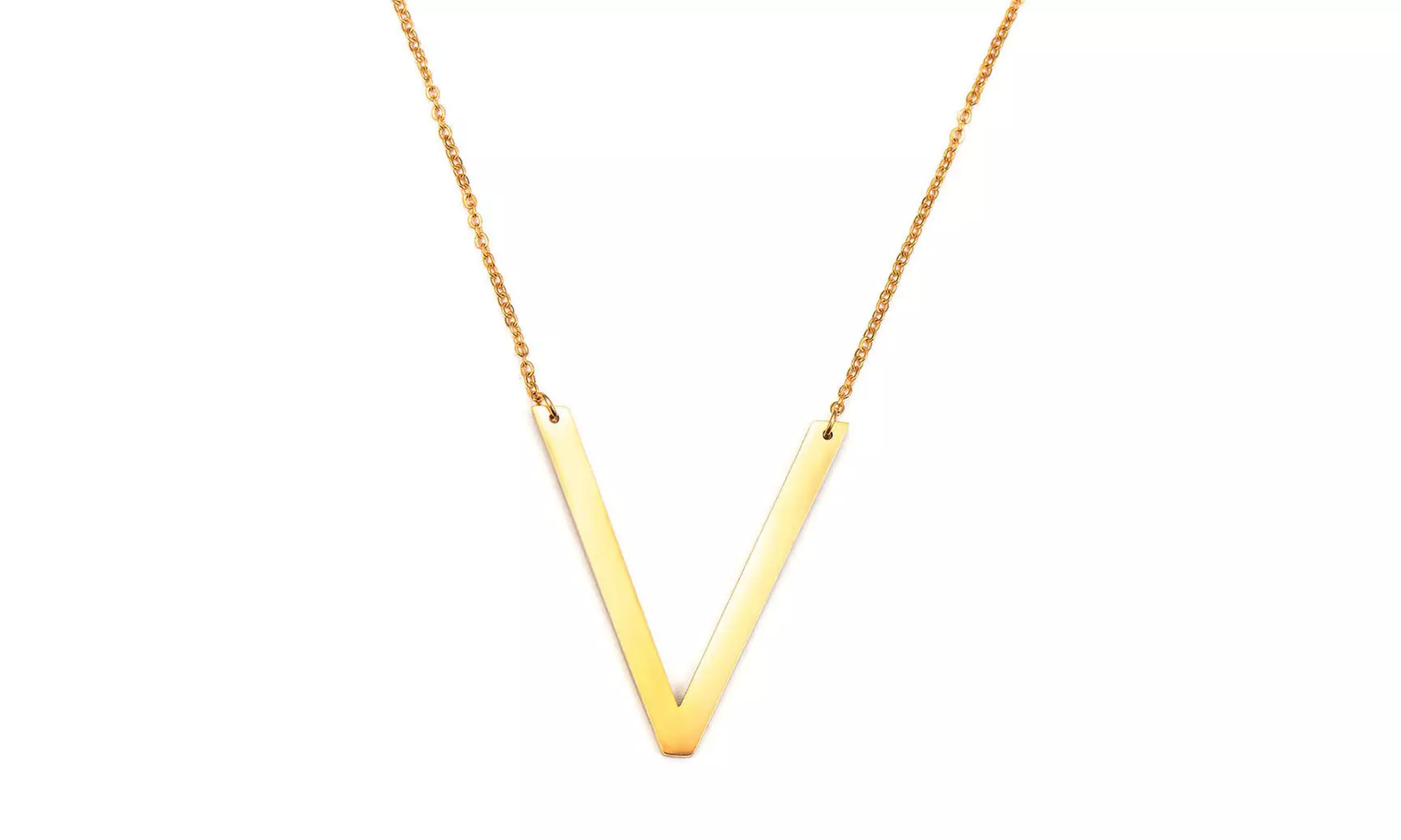 LESIES Big Letter Necklace Stainless Steel Initial Pendant