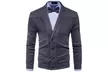 Men V-Neck Cardigan Cashmere Cotton Top Button Cardigans with Pockets - Second Medium