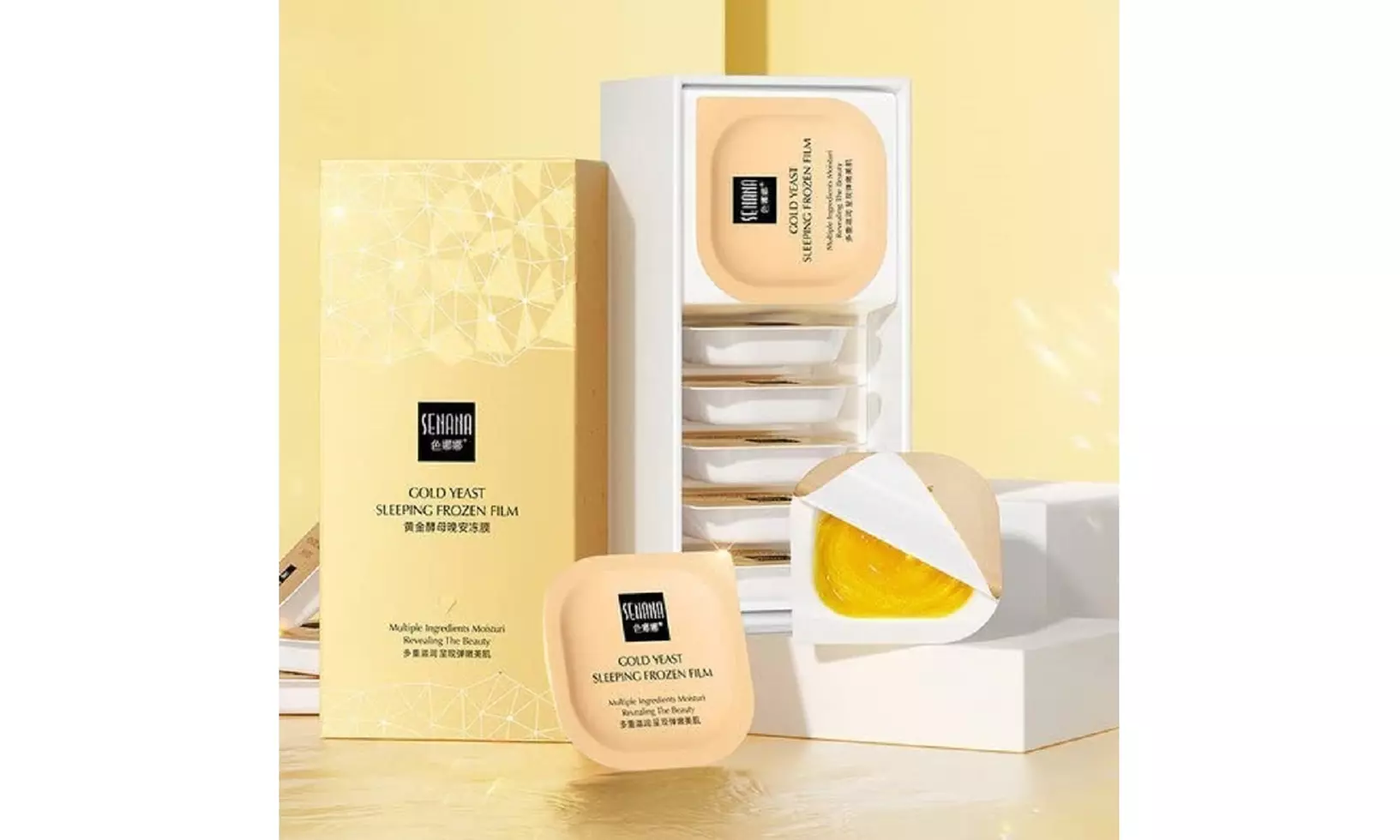 Golden Yeast Sleeping face Mask Frozen Film delicate rosy clear skin - Primary Image