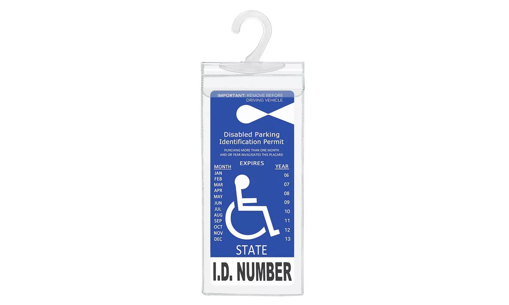 US 3-6 Pcs Transparent Disabled Parking Permit Placard Protective Holder Cover - Primary Image