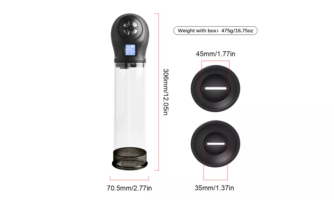 ItBelongs2U Vacuum Electric Pump Digital Rechargeable Penis Enlarger Growth