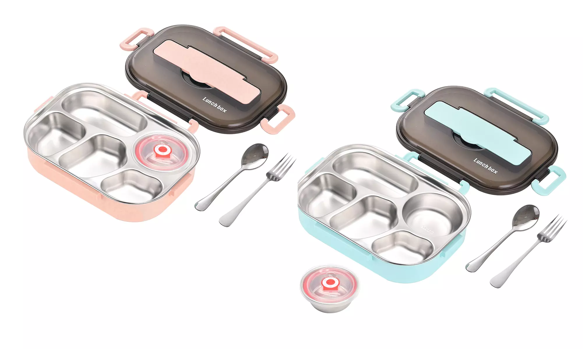 Bento Box Stainless Steel Liner Lunch Box 5 Compartment with Soup Bowl - Primary Image