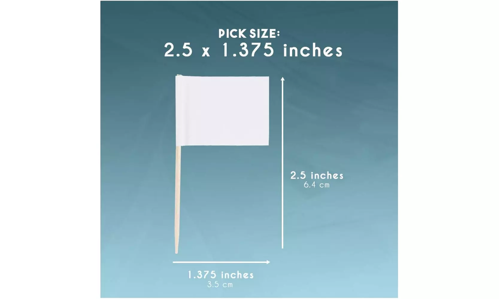 Blank Toothpick Flags - 250-Piece Cupcake Toppers with White Flags for Labeling - Second Medium