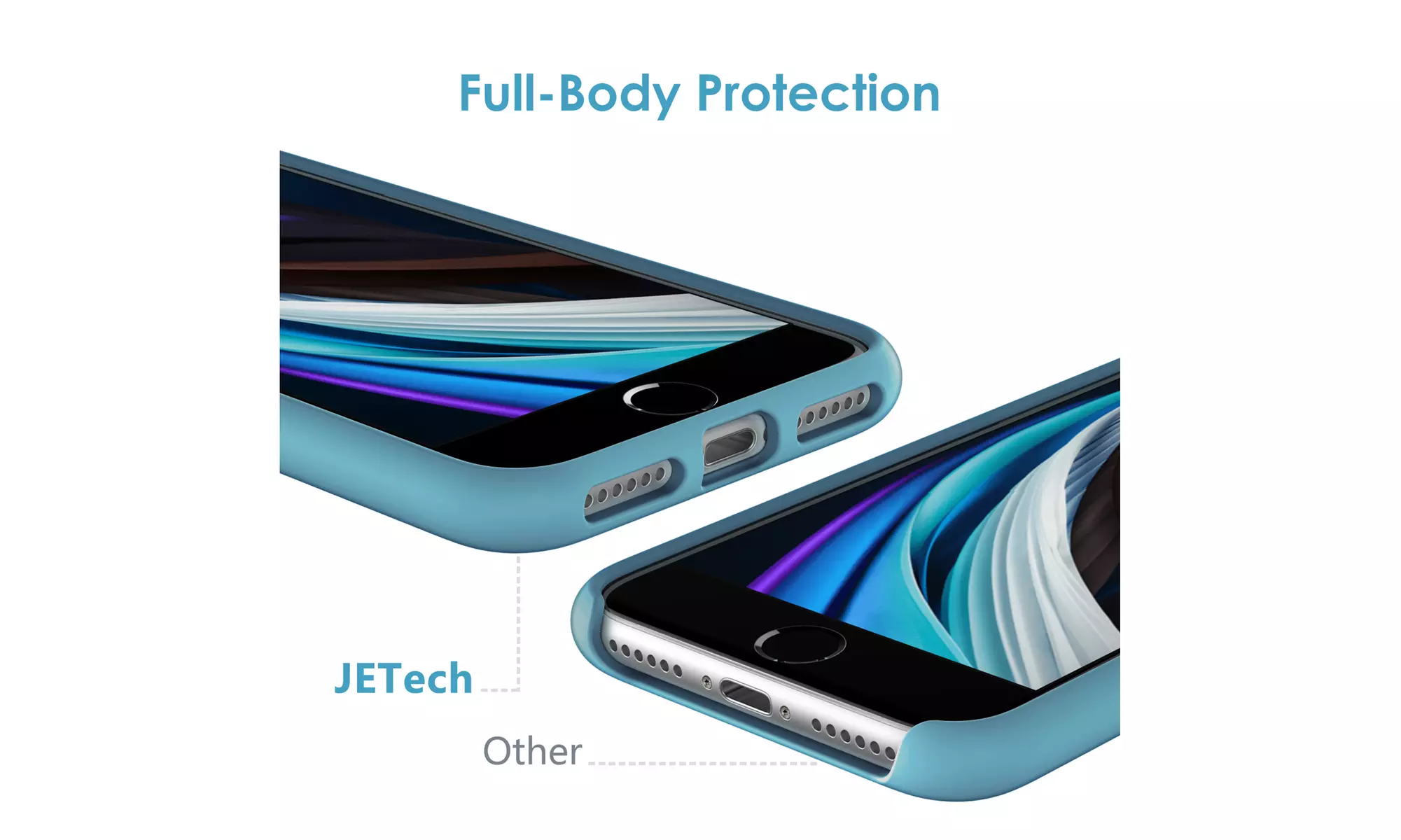 Silicone Case for iPhone 7/8, iPhone SE 3/2, Silky-Soft Touch Shockproof Case
