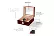 25-50 Cigar Humidor Storage Box Desktop Glasstop Humidifier w/ Hygrometer Cherry - Second Medium