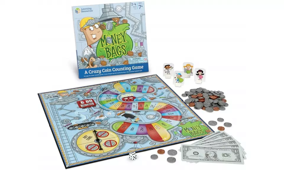 Learning Resources Money Bags Coin Value Game, Counting Game - Second Medium