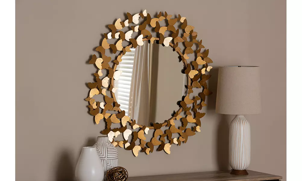 Butterfly Gold-leaf Wall Mirror, 36-Inch X 36-Inch - Primary Image