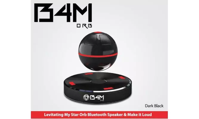 B4M ORB-Dark Black Portable Wireless Bluetooth Floating Sound Levitating Speaker - Primary Image