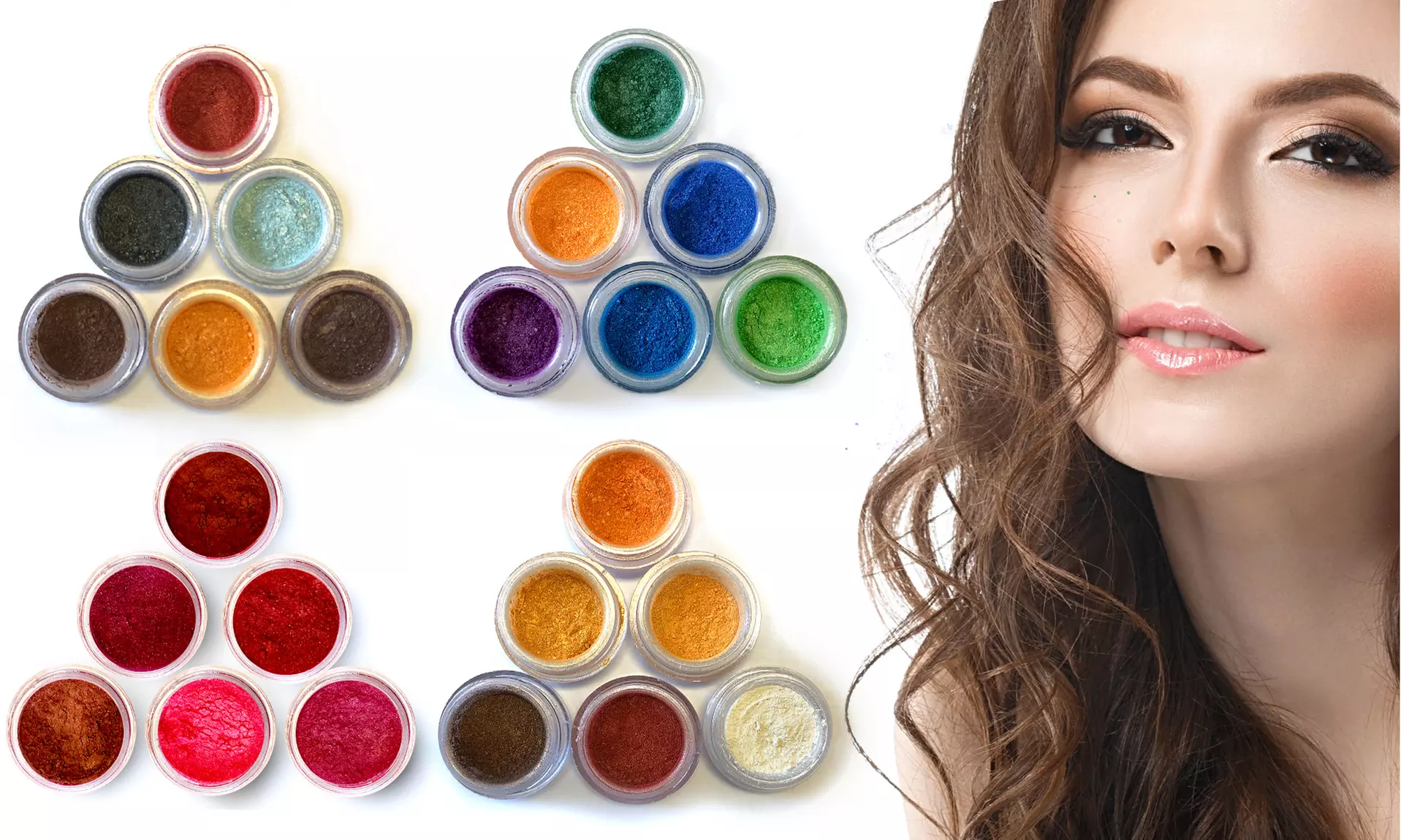 Shimmering Vivid Eyeshadow and 2 Brush Applicators Set - 8 Piece - Primary Image