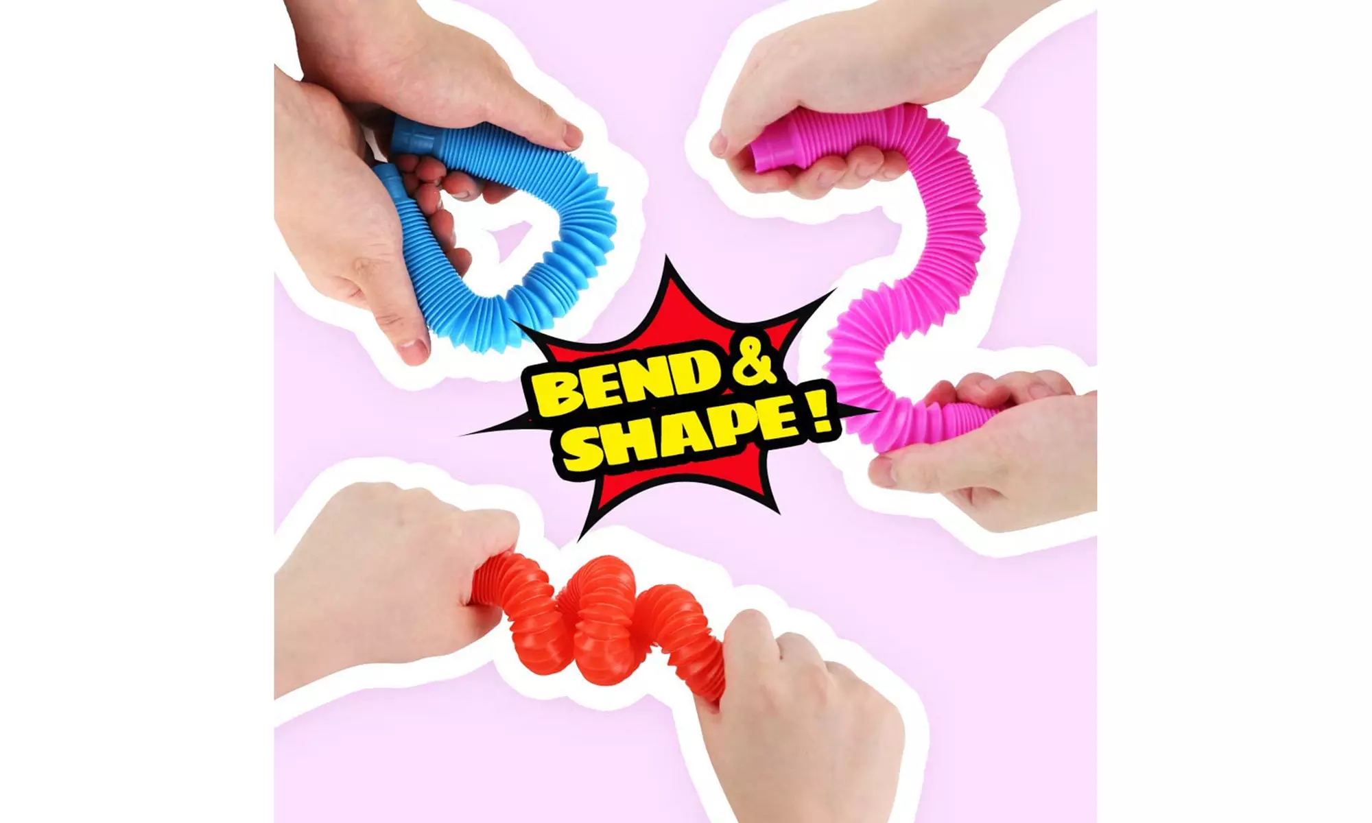 6 Pack Zummy Fidget Pop Tube Toys for Kids and Adults 