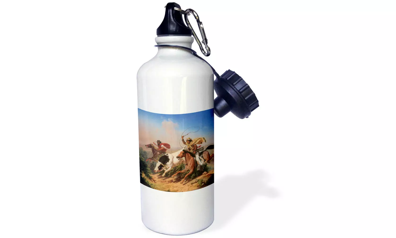  Water Bottle Vaqueros Roping a Steer by Charles Christian Nahl American West  - Second Medium