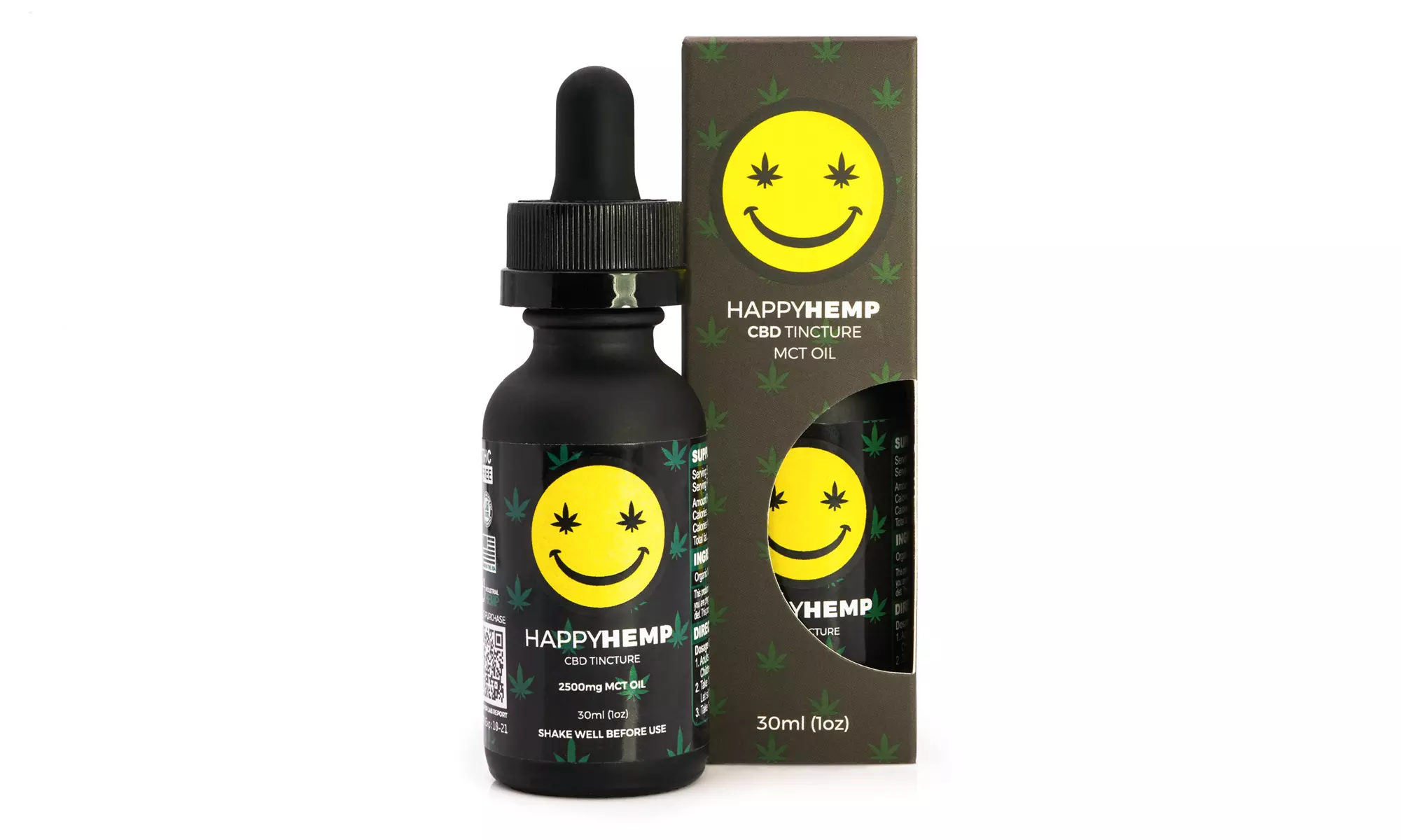 Happy Hemp CBD Oil Tinctures - MCT Oil and Hemp Oil