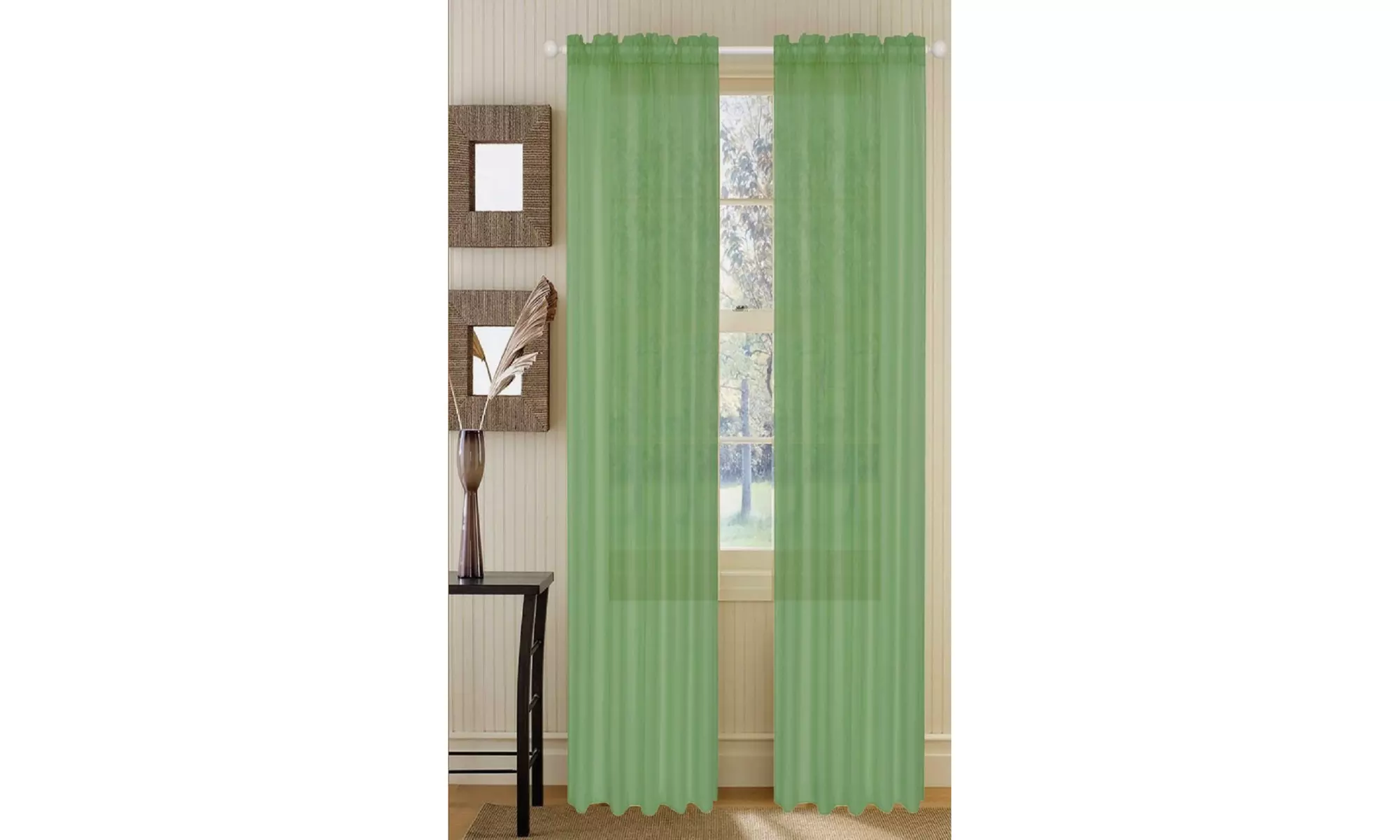 Dayton Collection: Sheer Rod Pocket Curtain Panels (2-Pack)