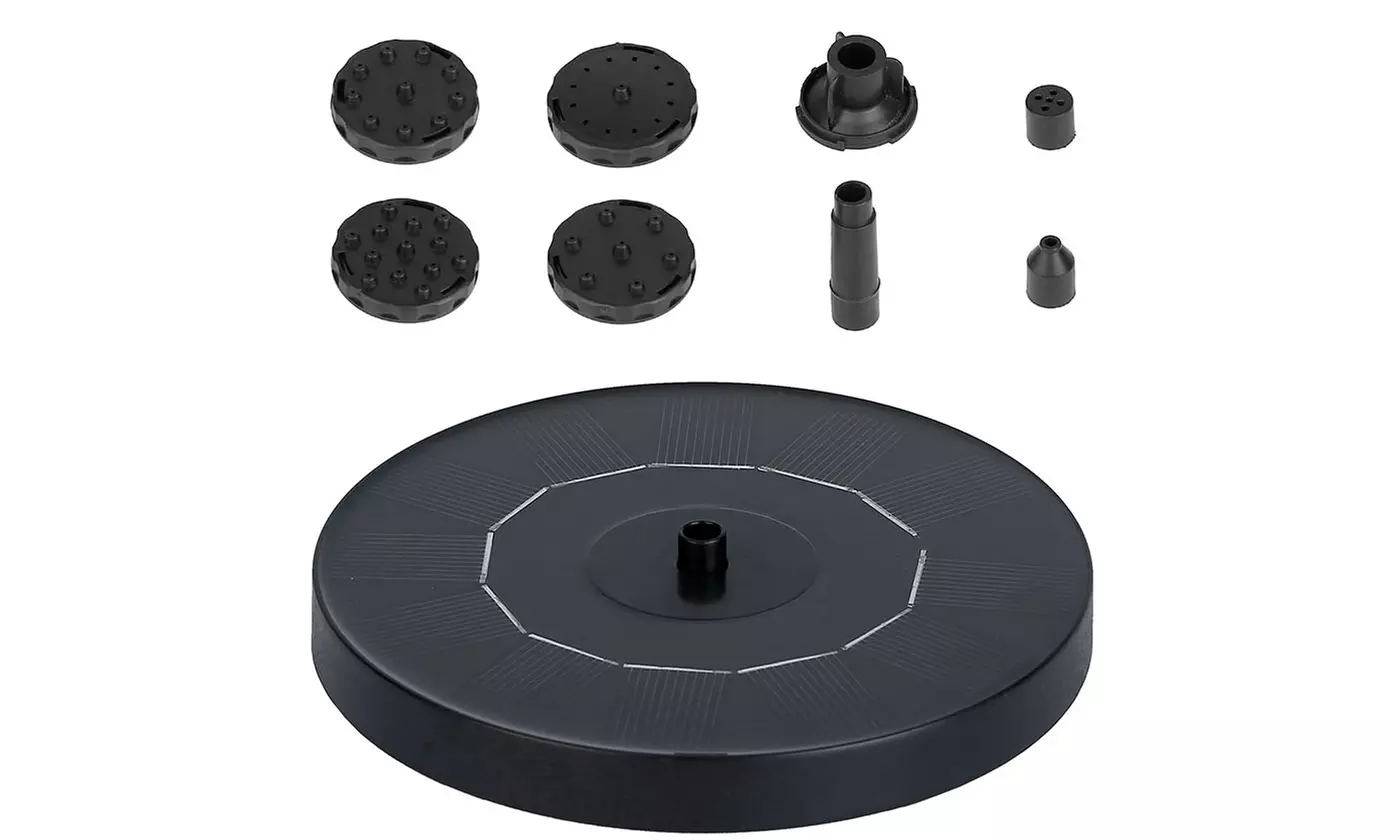 SolarEK Solar Powered Fountain Pump Floating Bird Bath Pond Pump w/ 6 Nozzles