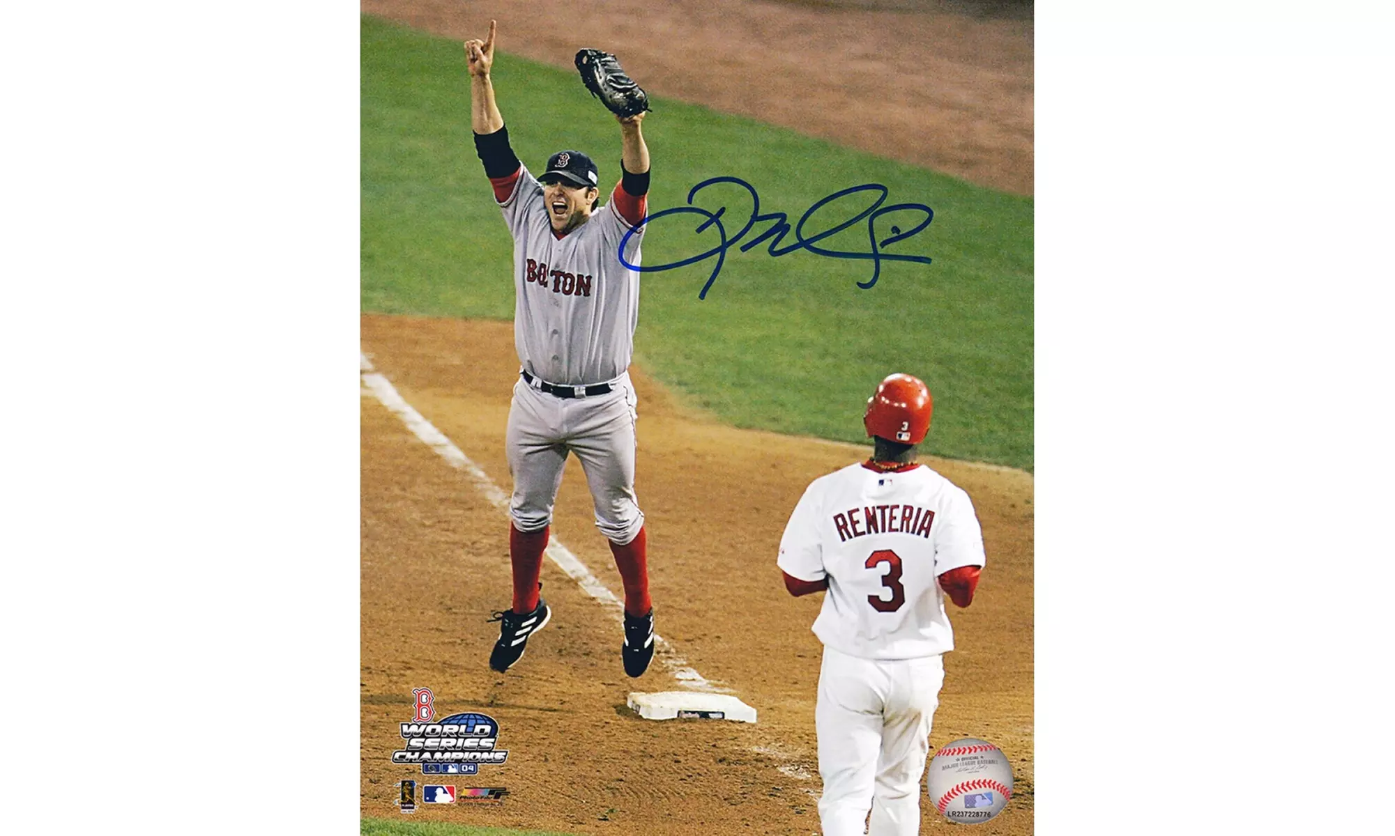 Doug Mientkiewcz Signed Boston Red Sox 2004 World Series Final Out 8x10 Photo - Primary Image