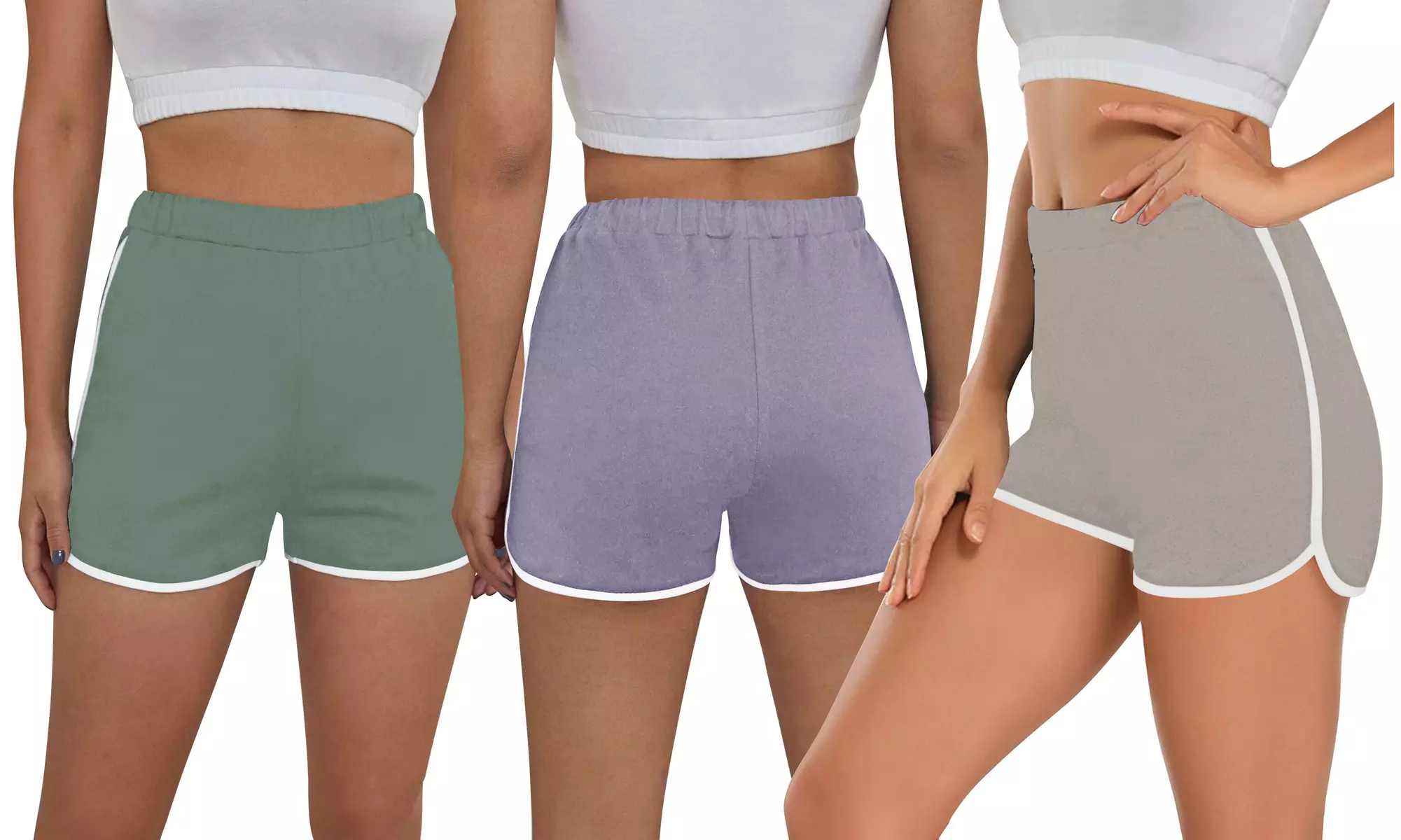 3 Pack Women's Relaxed Retro Dolphin Shorts