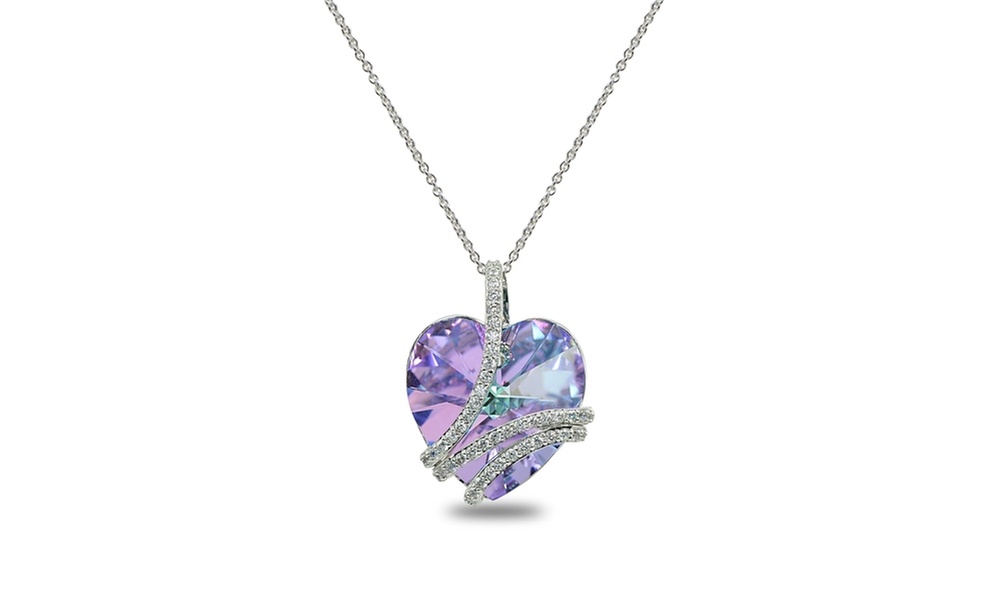 Vitrail Light Swirl "My Love Forever" Heart Necklace made with European Crystal