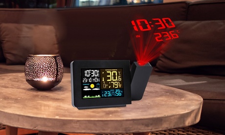 IMounTEK Atomic Digital LED Projection Alarm Clock W/ USB Charging Port Black