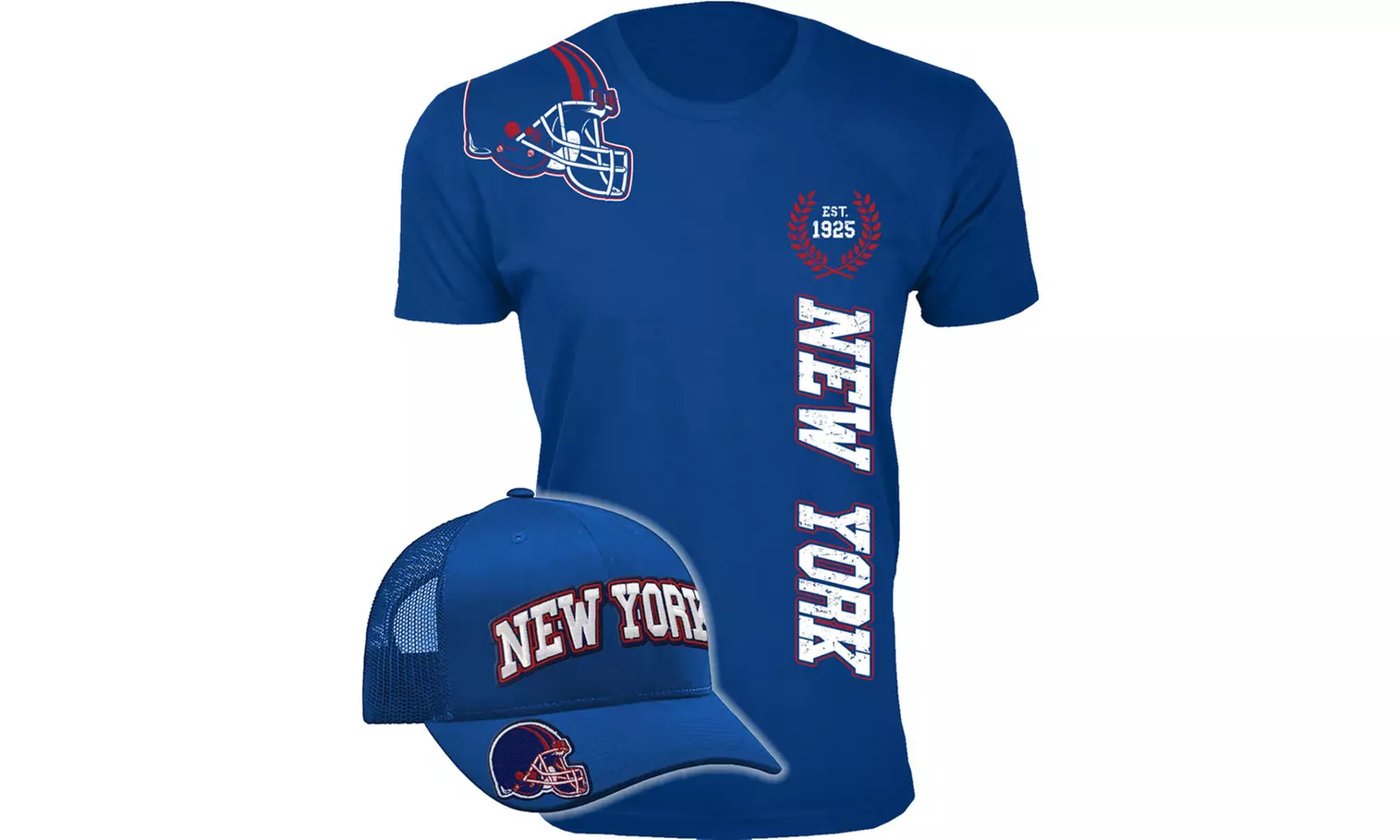 Men's 2-Pack Home Team Football T-Shirts with Team Cap (M-3XL)