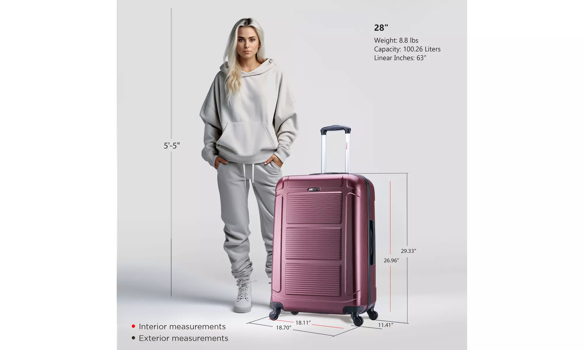 InUSA Pilot Lightweight Hardside Spinner Luggage