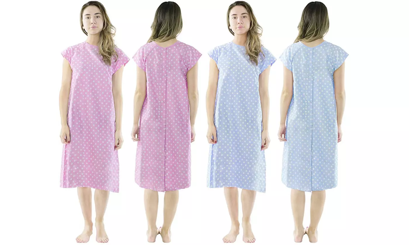 Hospital Gown, Cotton Blend Useful Fashionable Patient Gowns - Primary Image
