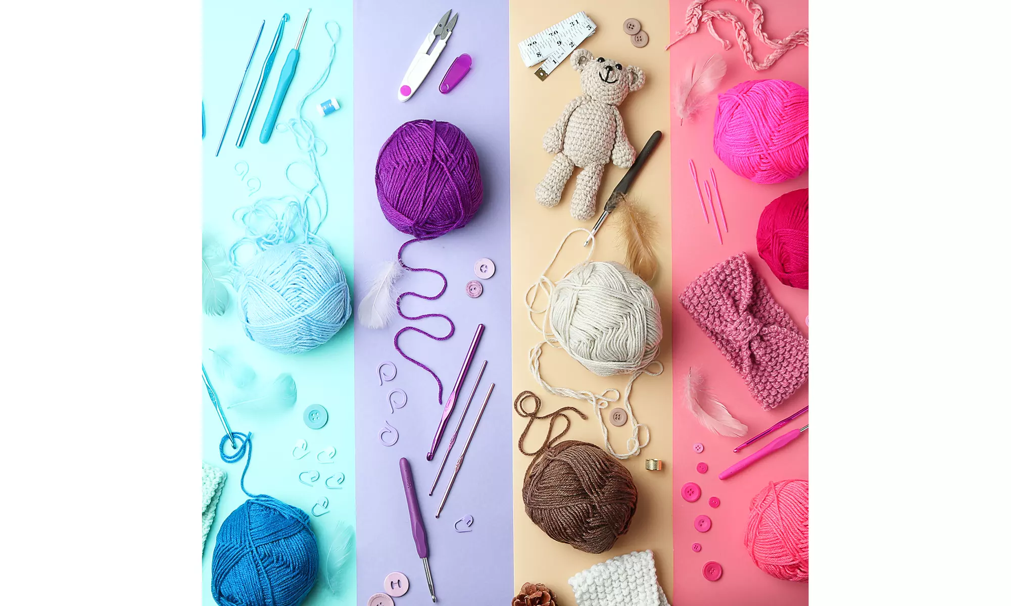 CraftBud Premium Crochet Kit with Crochet Hooks Yarn Set - 73 Piece