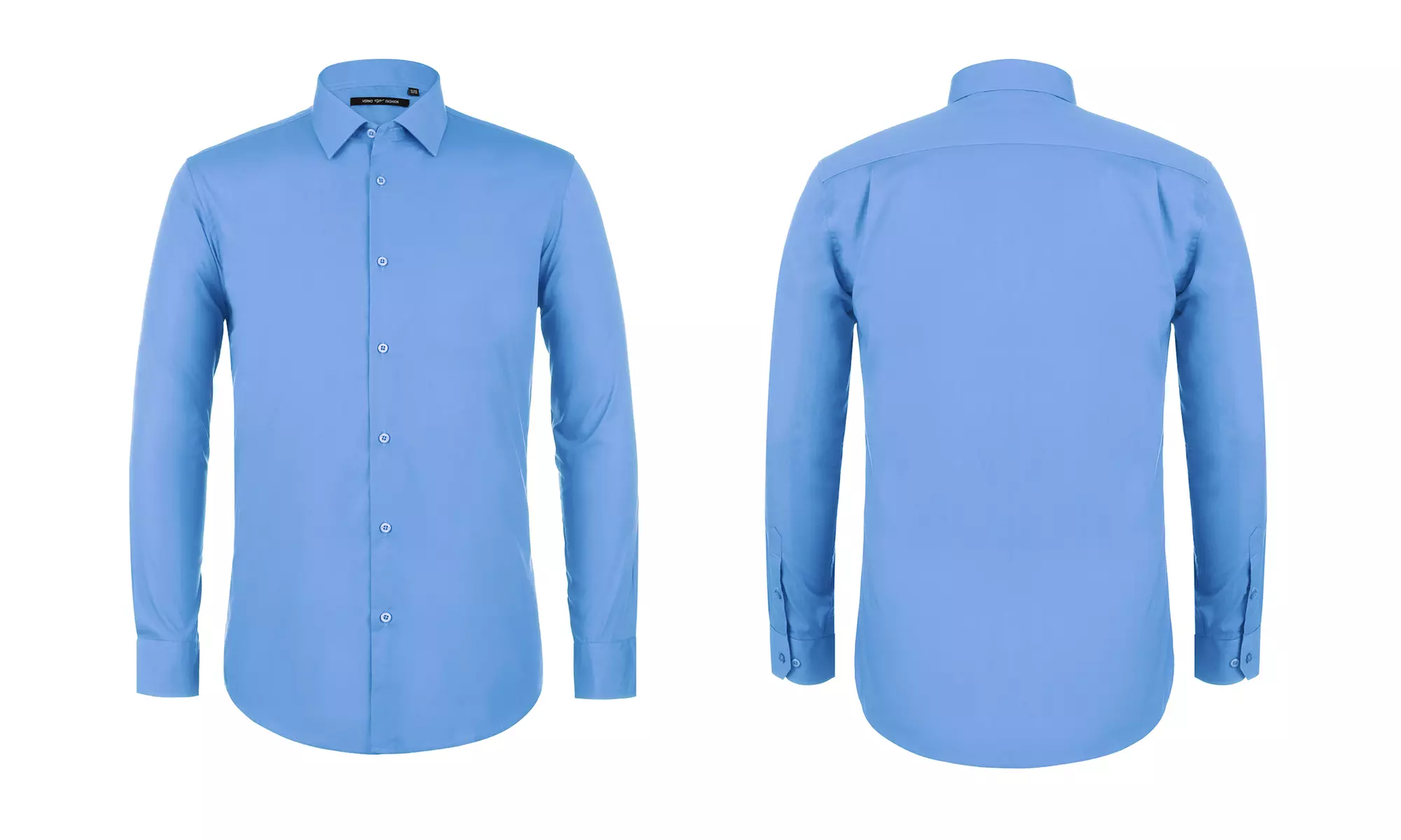 Verno Men's Classic-Fit Long-Sleeve Spring Cotton Dress Shirts - Primary Image
