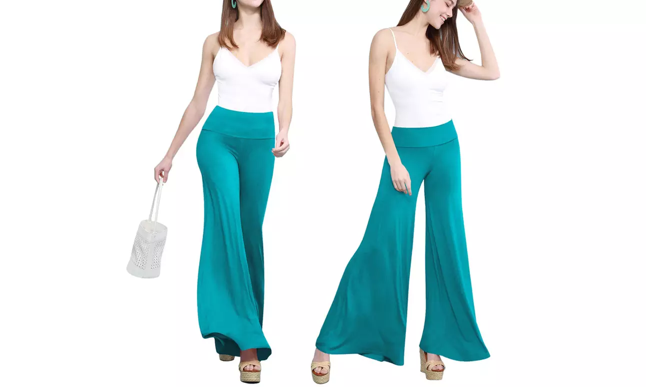 Made by Johnny Women's Casual Comfy Wide Leg Palazzo Pants