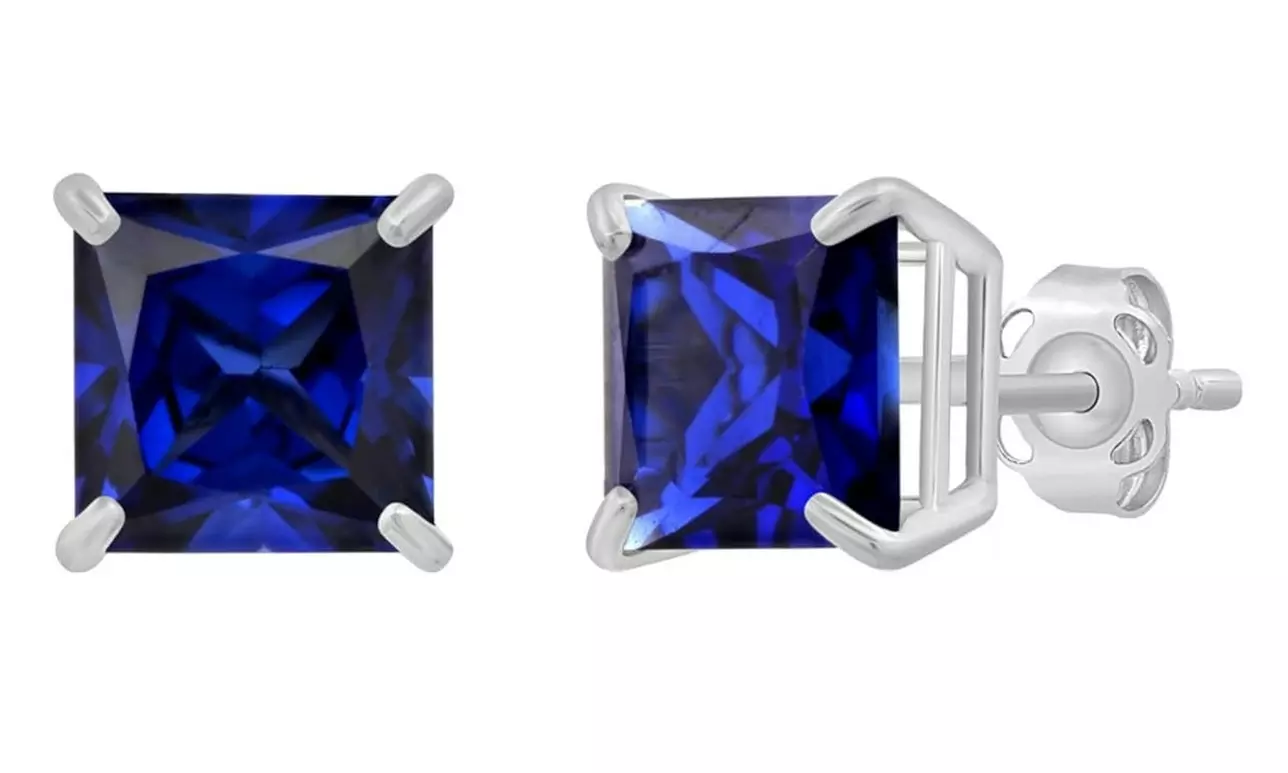 925 Sterling Silver Blue Stud Earrings Made With Swarovski-Multiple Options