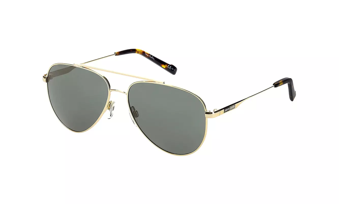Pierre Cardin Men's Gold-Tone Aviator Sunglasses - PC6864S 0J5G QT - Primary Image