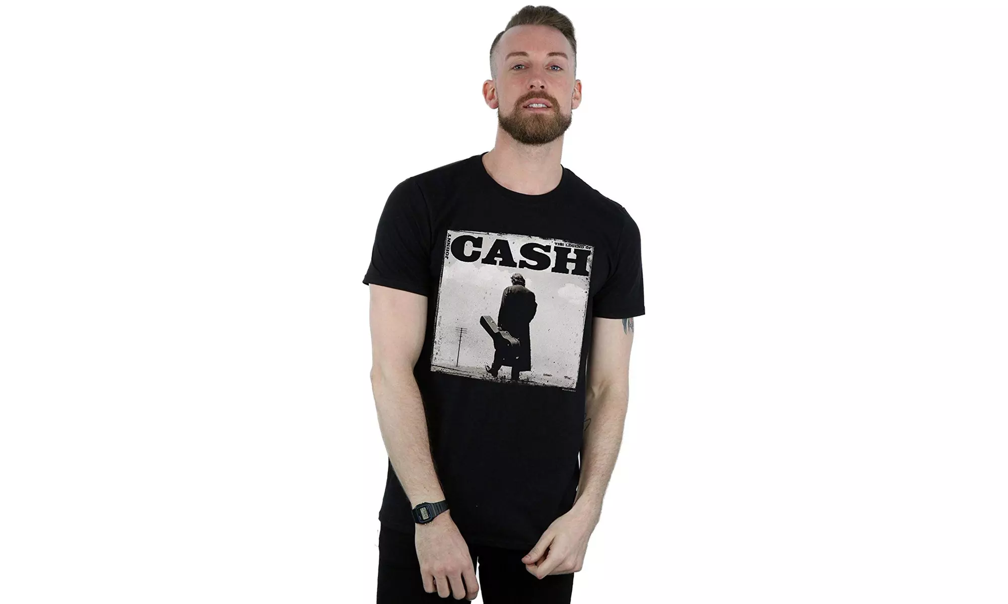 Johnny Cash Men's Walking Legend T-Shirt - Primary Image