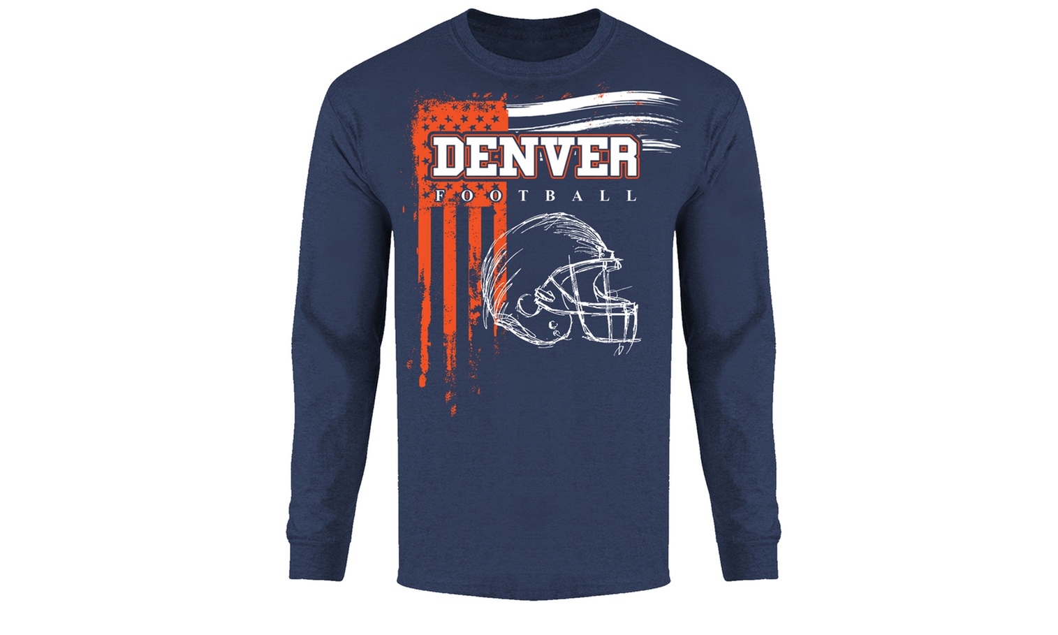 Men's Vintage USA Flag Football Long Sleeve Shirts (S-2XL)