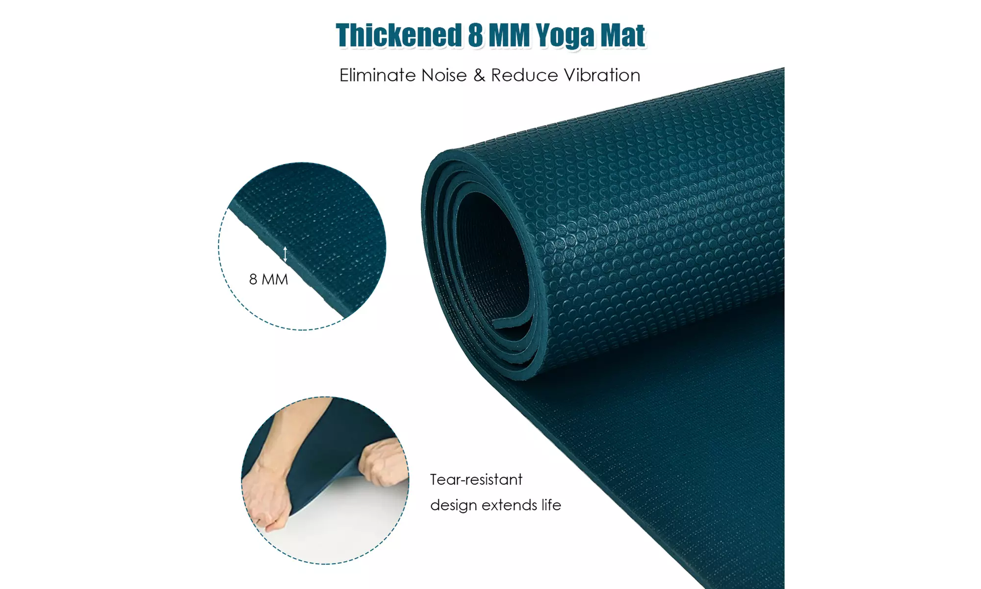 Large Yoga Mat 6' x 4' x 8 mm Thick Workout Mats for Home Gym Flooring