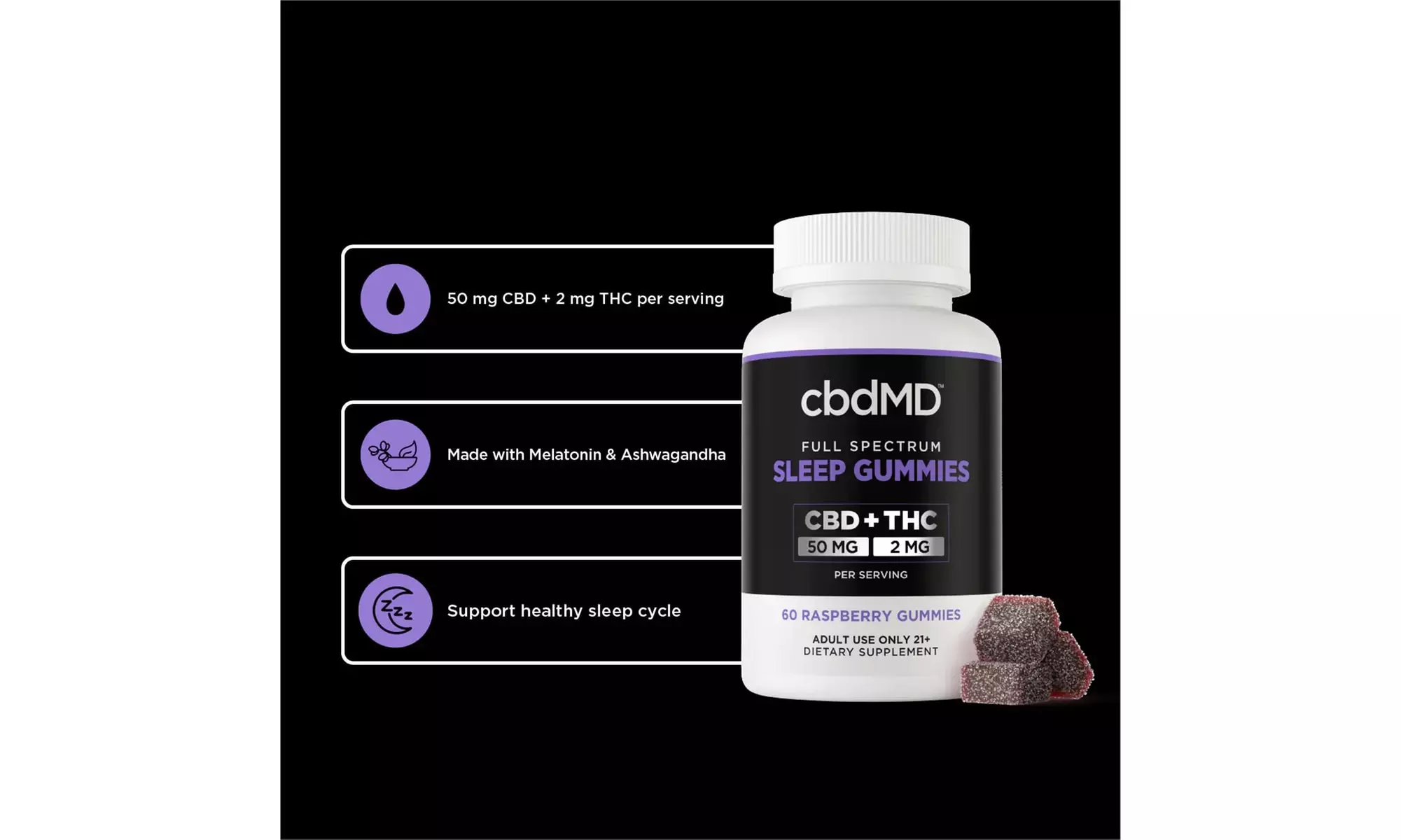 cbdMD Night Time Essentials (Gummies, Tinctures, Capsules) - Multiple Strengths 